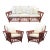 Vintage Palecek President's Sofa & Chair 3 Piece Rattan Patio Sofa & Chair Set For Sale
