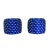 Pair of Sapphire Blue and Gold Poufs For Sale - Image 9 of 9