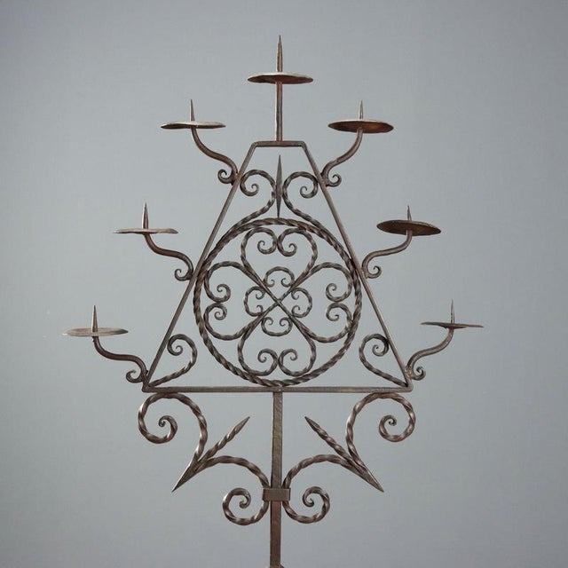 Wrought Iron 7-Flame Torchlight For Sale - Image 3 of 9