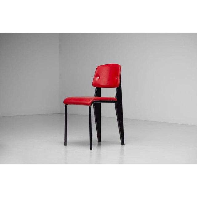 Black Model 306 Métropole Standard Chair by Jean Prouvé, France, 1951 For Sale - Image 8 of 18
