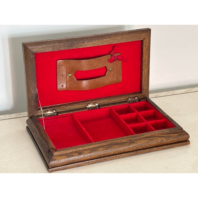 Mid 20th Century Wooden Jewelry Box, After Tramp Art For Sale - Image 4 of 6