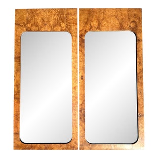 Vintage 70s Burl Wood Mirror - A Pair For Sale