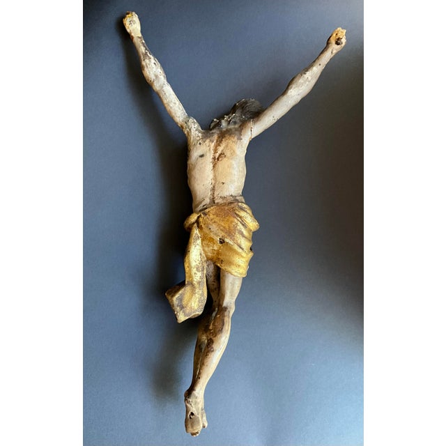 18th-century Spanish Christ corpus, finely carved in wood and retaining original polychromy and traces of gilding. The...