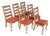 Ladder-Back Oak Wood Dining Chairs, Set of Six For Sale