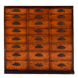 Vintage English Haberdashery Drawers For Sale