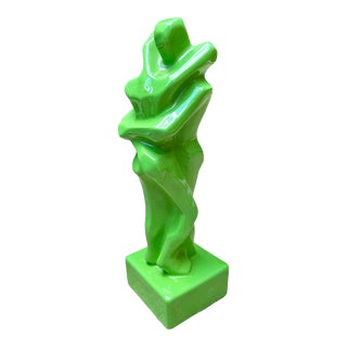 Vintage Mid-Century Modern Ceramic Hugging Couple Sculpture by Jaru For Sale