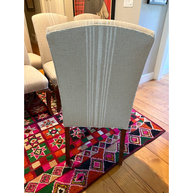 Textile Set of 8 French Upholstered Dining Chairs For Sale - Image 7 of 11