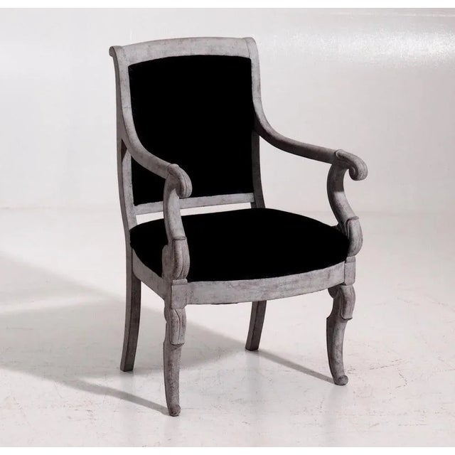 Set of 10 french charles x armchairs, early 19th c.h. 93 h-seat. 45 w. 59 d. 54 cmh. 36.6 h-seat. 17.7 w. 23.2 d. 21.2 in