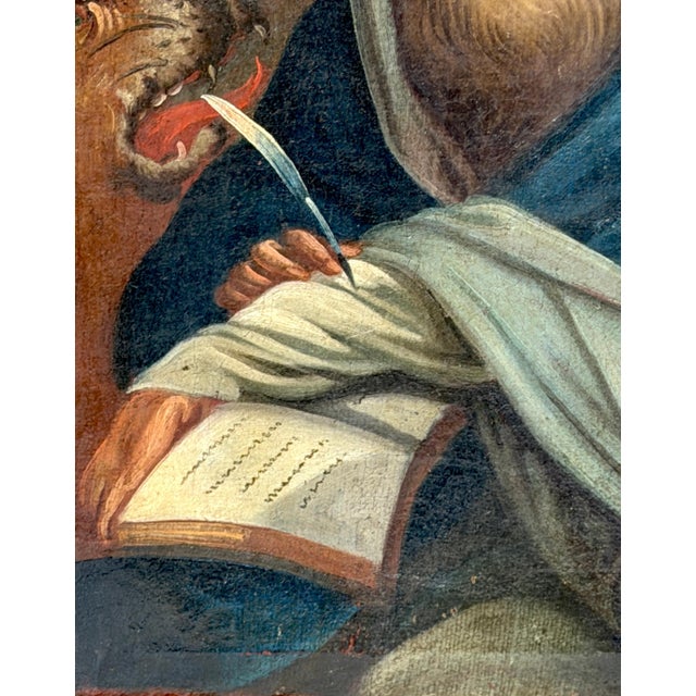 Italian Old Master Painting of Saint Mark the Evangelist with Lion, 1680–1750 For Sale - Image 11 of 16