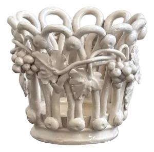 Mid-20th Century Italian Ceramic Openwork Cachepot