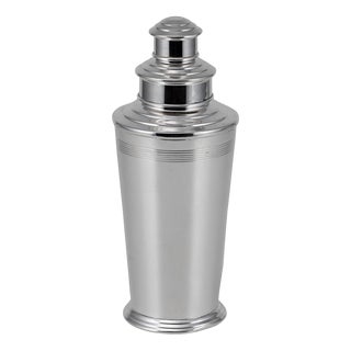 Mid 20th Century Art Deco English Silver Plated Cocktail Shaker, 1950s For Sale