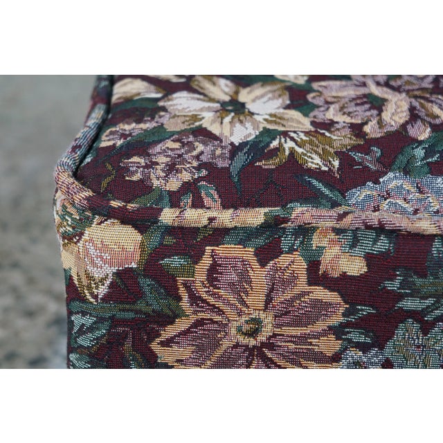 2 Antique Victorian Walnut Tapestry Upholstered Footstools Ottomans Bench Pair For Sale - Image 12 of 18