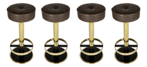 Mid-Century Italian Brass Bar Stools/Chairs, 1980, Set of 4