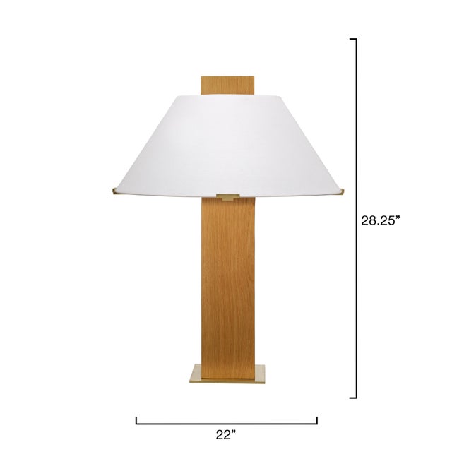 Contemporary Craftsman Table Lamp, Natural Oak Veneer For Sale - Image 3 of 6