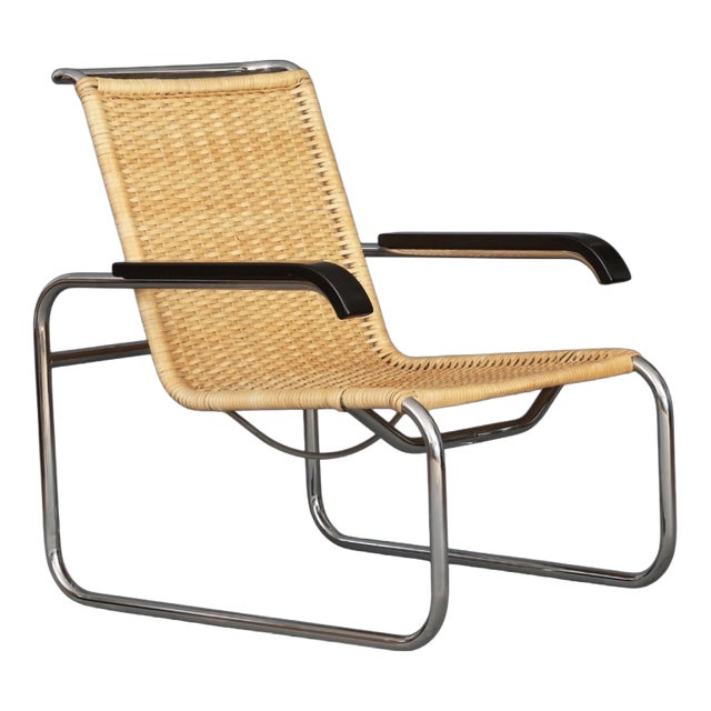 Rattan B35 Cantilever Chair by Marcel Breuer for Thonet For Sale