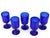 Mid-Century Modern Mid 20th Century Handblown Cobalt Blue Stemmed Glass Wine Goblet- Set of 5 For Sale - Image 3 of 4