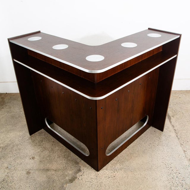 Mid-Century Modern 1960s Mid Century Danish Cabinet Custom Bar Liquor Rosewood Erik Buch Lights Doors 6 For Sale - Image 3 of 12