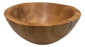 Hand Carved Cherry Wood Bowl, Signed by Minnesota Artist 8.5” Dia.