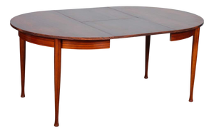 Round Extendable Dining Table in Wood, 1960s