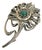 Peacock Feather No. 16/1000 Brooch in Silver & Chrysoprase in the style of Alphonse Mucha, 1992 For Sale