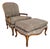 Late 20th Century French Provincial Bergère Chair and Matching Ottoman Set For Sale