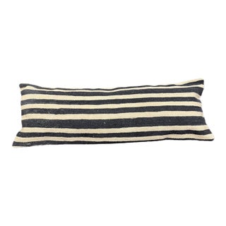 Turkish Hemp Pillow Cushion Natural Beige Black Cushion Cover 14x40 For Sale