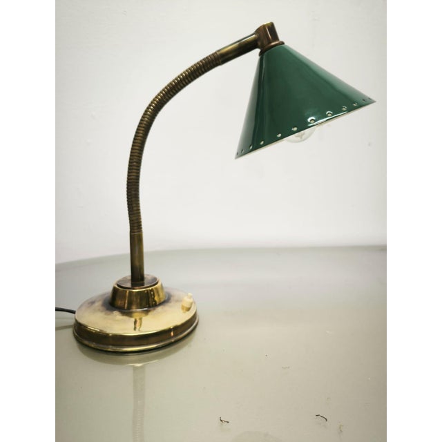 Metal Flexible Light with Green Dome, 1960s For Sale - Image 7 of 11