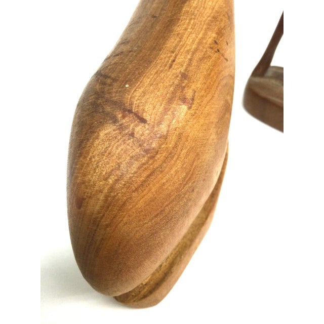 Chocolate Vintage Hand Carved Wood Antelope Deer Statues - a Pair For Sale - Image 8 of 12