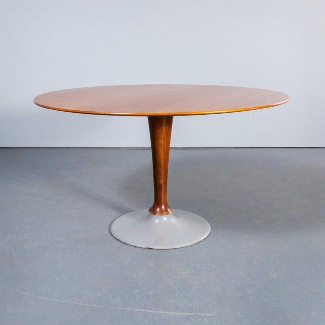 Mid-Century Round Dining Table, 1950s For Sale - Image 9 of 9