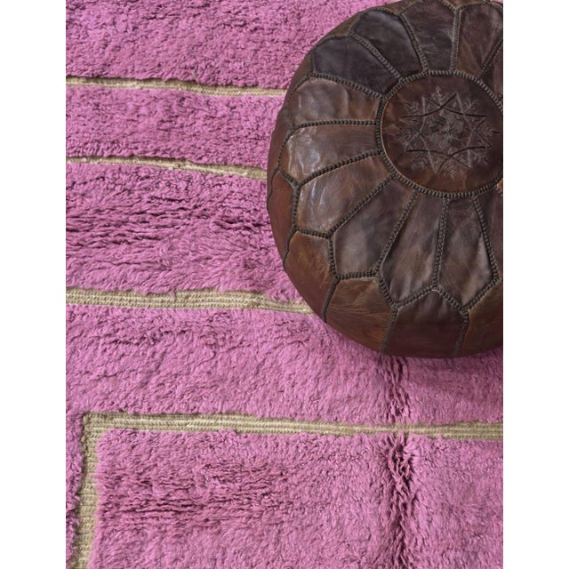 Pink Contemporary Pink Moroccan Handmade Rug - 8.2 X 6.5 Ft For Sale - Image 8 of 8
