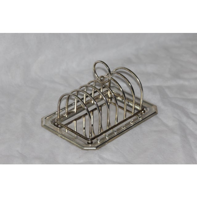 Silver Toast Rack with Tray, 1950s For Sale - Image 4 of 17