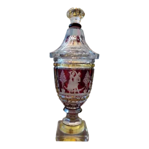 Antique Moser Bohemian Glass Dancing Lovers Goblet