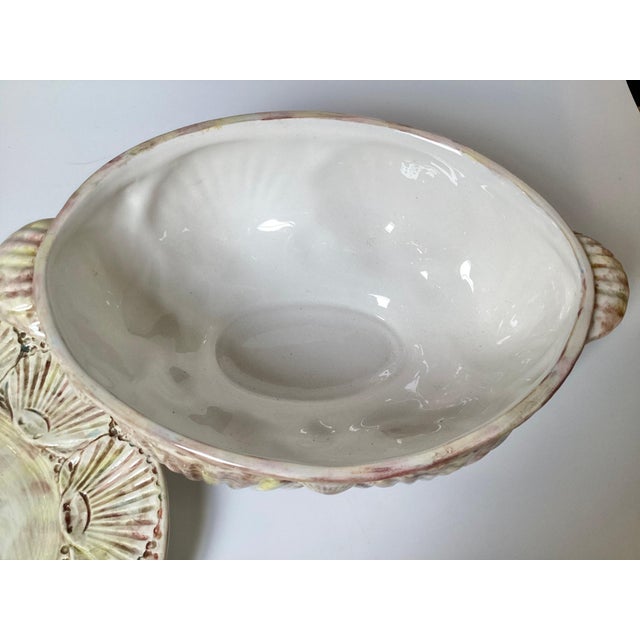 Ceramic 1960's Italian Hand Painted Lobster Soup Tureen with Underplate For Sale - Image 7 of 12