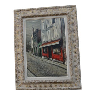 1940s Mid-Century French Industrial Oil Painting Signed Gabriel Marc Louis Ferro For Sale