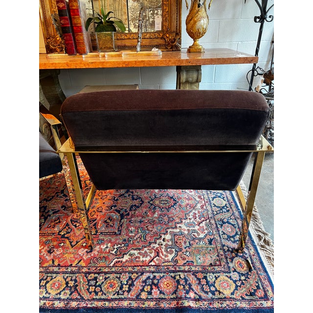 Black Pair of Dark Velvet Chairs For Sale - Image 8 of 8