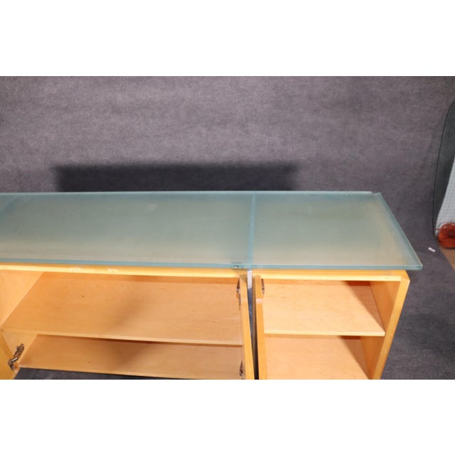 Wood Mid 20th Century Glass Top Cabinet For Sale - Image 7 of 12