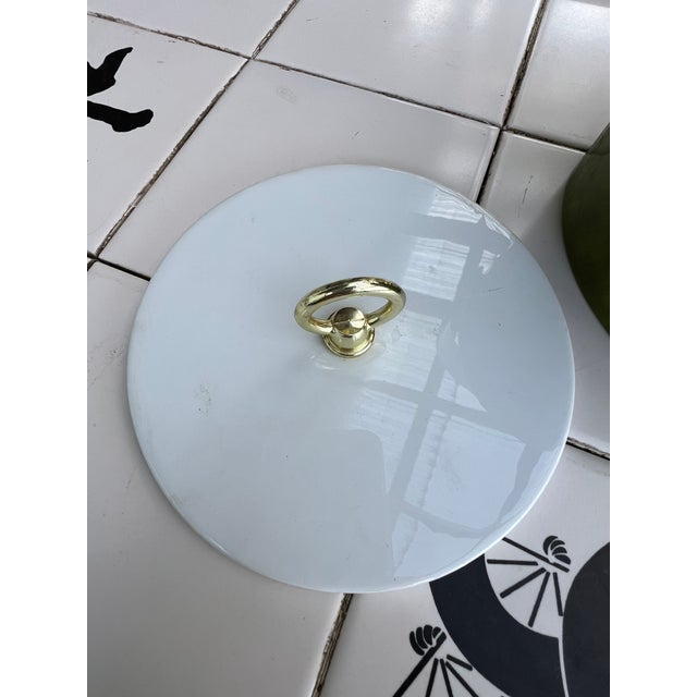 Green 1970's Vintage Green Vinyl Ice Bucket For Sale - Image 8 of 9