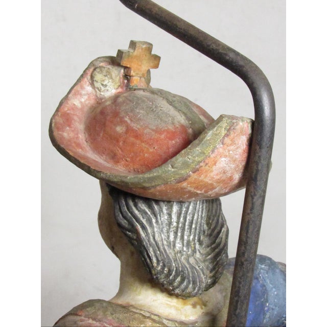 18th/19th Century Spanish Colonial Santo Figure Lamp For Sale - Image 15 of 18