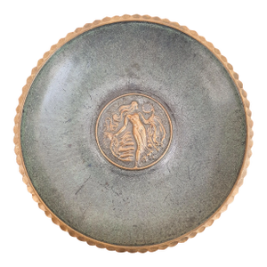 Nouveau Metal Wall Plate Lady Verdigris and Brass