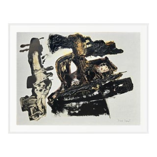 25.2' X 20.5' Framed Original Black and White Abstract Figurative Painting For Sale