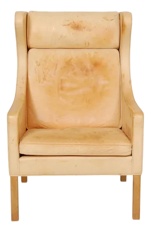 2204 Wingchair in Natural Leather by Børge Mogensen, 2000s