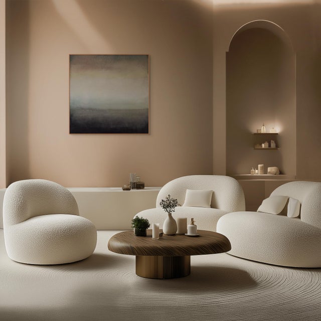 Abstract Contemporary Abstract Oil and Mixed Media on Canvas "Stillness at Dusk" by Janise Yntema For Sale - Image 3 of 4