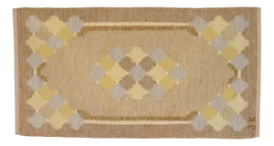 Mid-Century Modern Swedish Kilim Rug by JK, 1960s