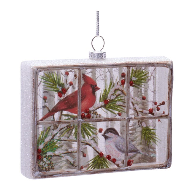Kenneth Ludwig Chicago Cardinal Window Ornament Set of 6  5"L x 4"H Glass For Sale - Image 4 of 6