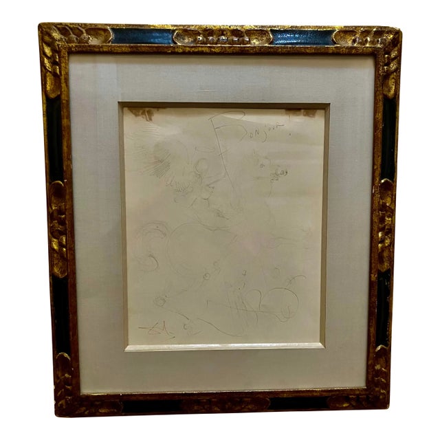 Salvador Dali Original Drawing “Bonjour” For Sale