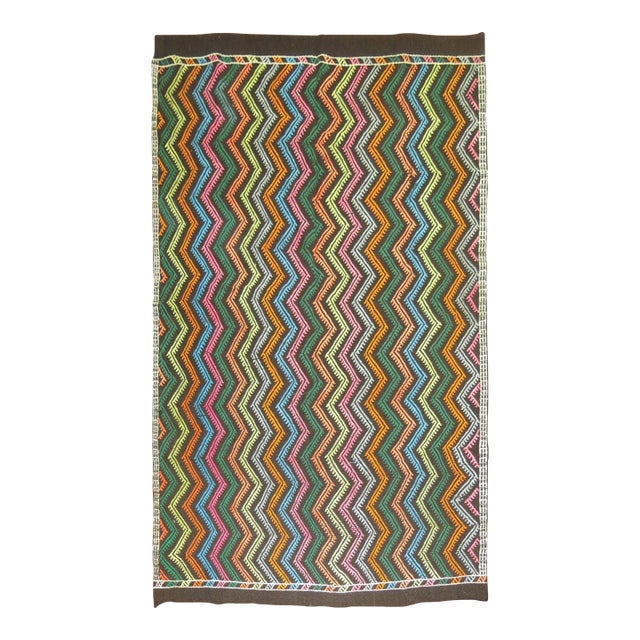 Vintage Turkish Jajim Flat-weave - 5'3" x 8'9" For Sale