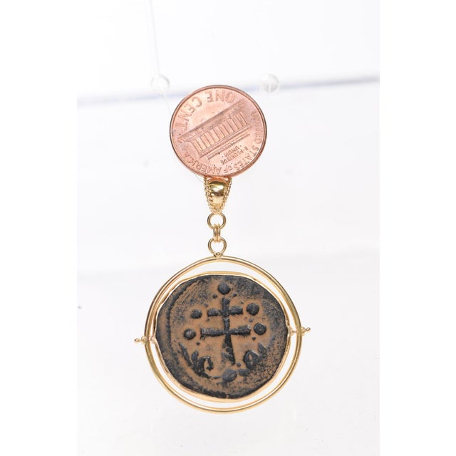 Byzantine Byzantine [Coin] Pendant W/ 18k Gold Trim For Sale - Image 3 of 12
