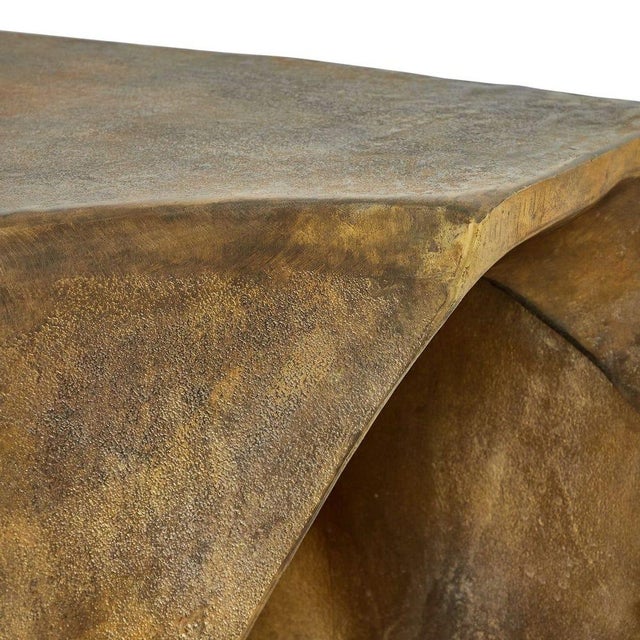 Indoor Outdoor Bronzed Draped Coffee Table For Sale - Image 4 of 4