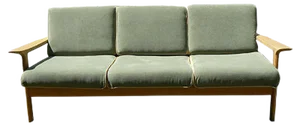Danish Leather and Oak 3-Seater Sofa, 1970s
