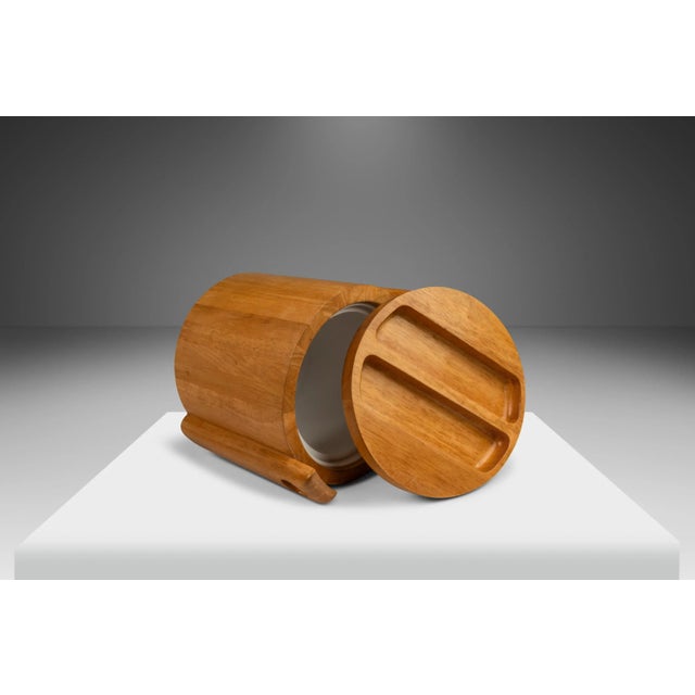 Wood Mid-Century Danish Scandinavian Modern Ice Bucket in Solid Teak by Royal Teak Designs, Thailand, Circa 1970's For Sale - Image 7 of 12